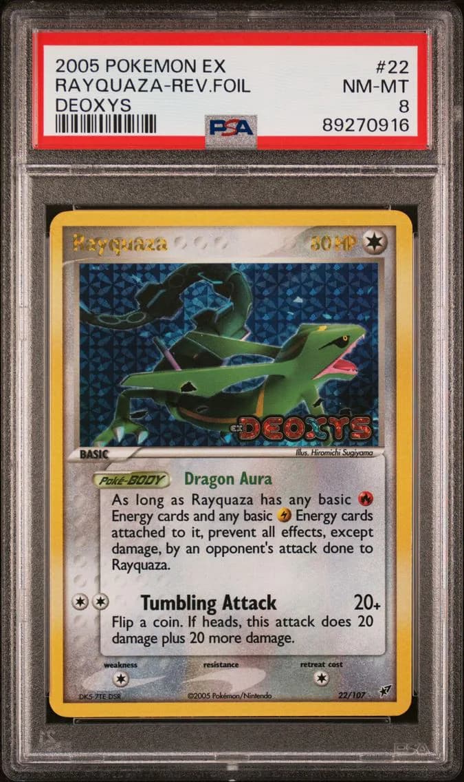 Rayquaza-Reverse Foil, PSA 8