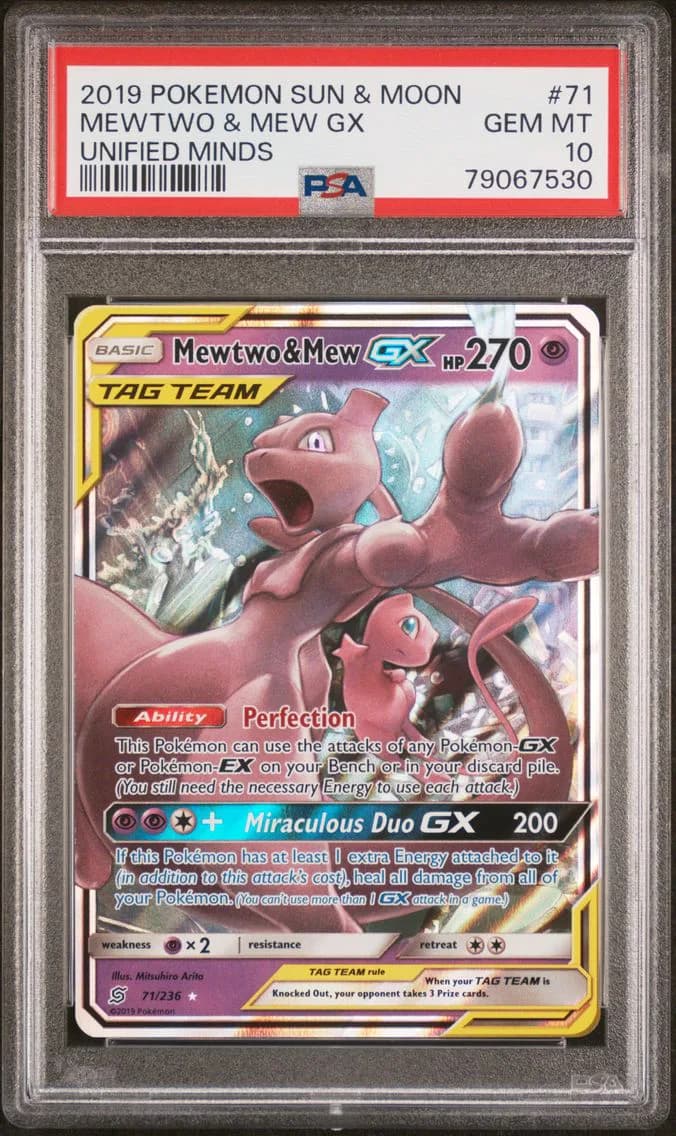 Mewtwo & Mew GX, PSA 10