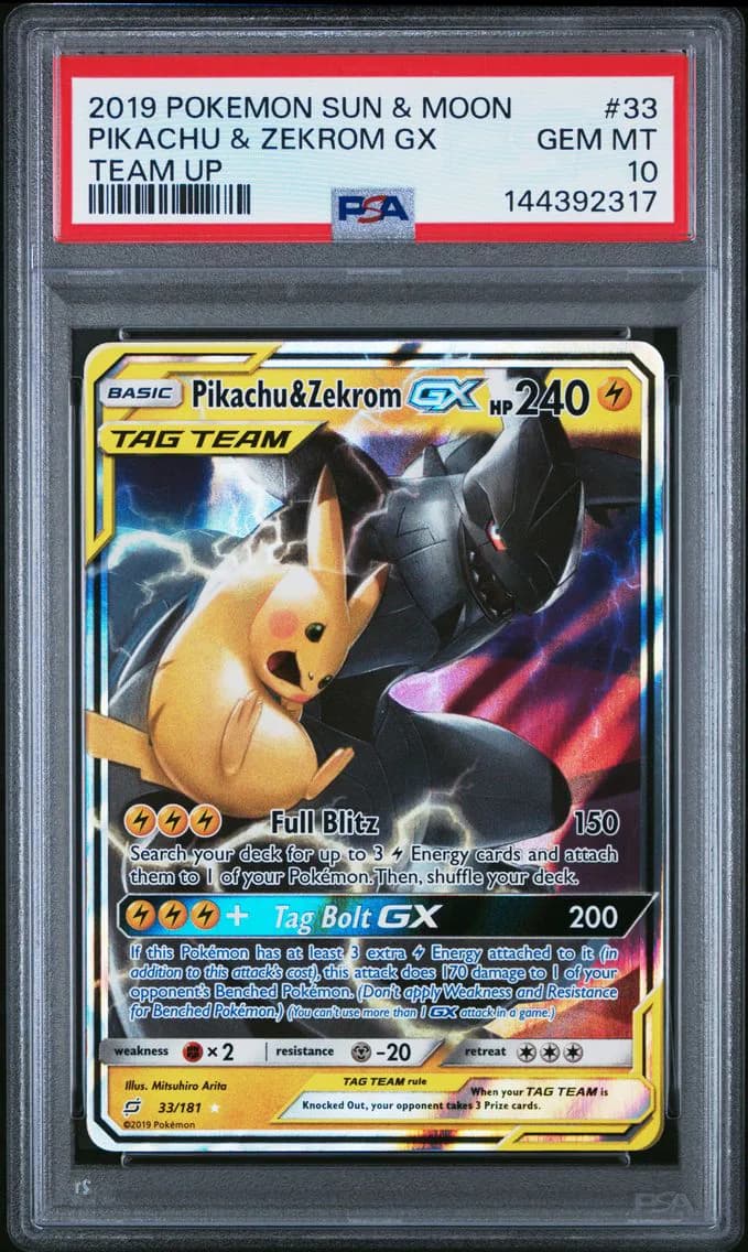 Pikachu & Zekrom GX, PSA 10