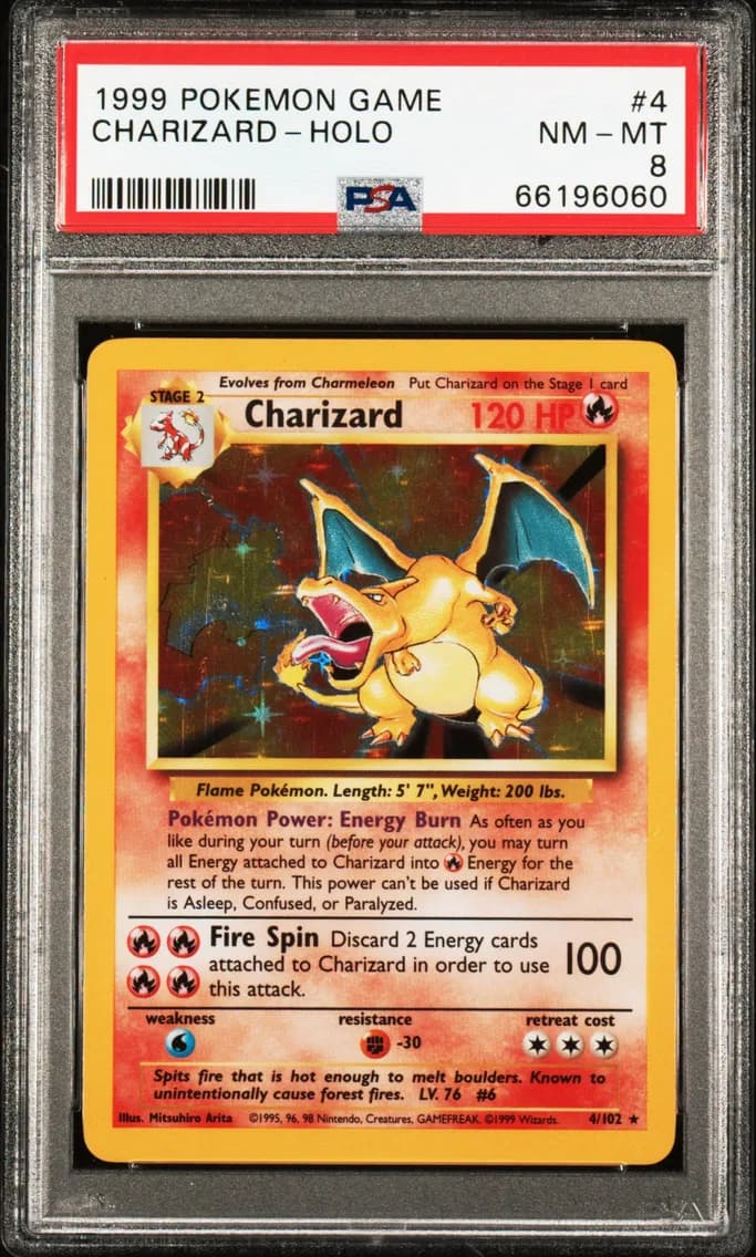 Charizard-Holo, PSA 8