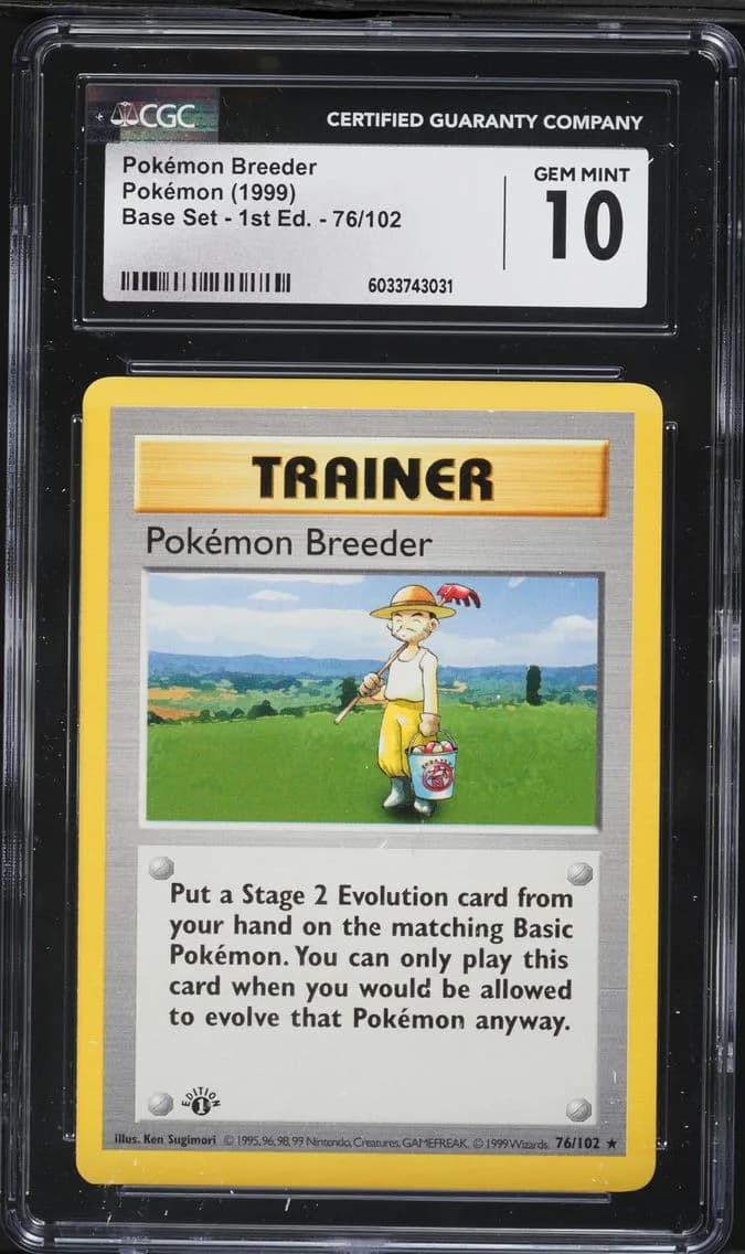 Pokemon Breeder 1st Edition, CGC 10