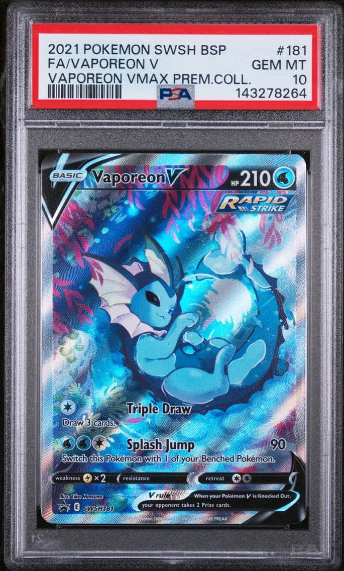 Full Art/Vaporeon V, PSA 10