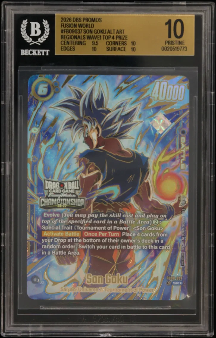 Son Goku ALT ART SR/(Championship 26-27 Regionals Wave1 Top 4 Prize) BGS 10 Dragon Ball Super Card Game Fusion World Promos, BGS 10
