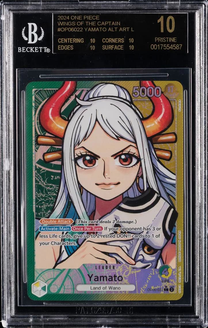 Yamato ALT ART L BGS 10 Black Label One Piece Card Game Wings of the Captain, BGS Pristine 10