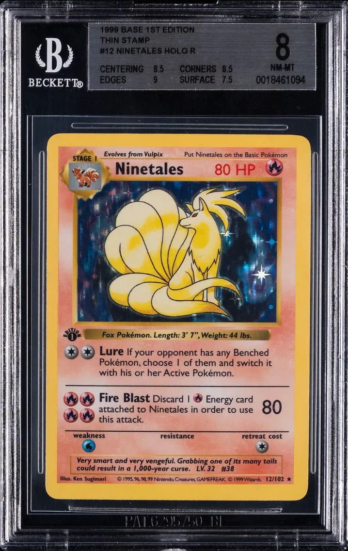 Ninetales-Holo 1st Edition BGS 8 Game Pokemon, BGS 8