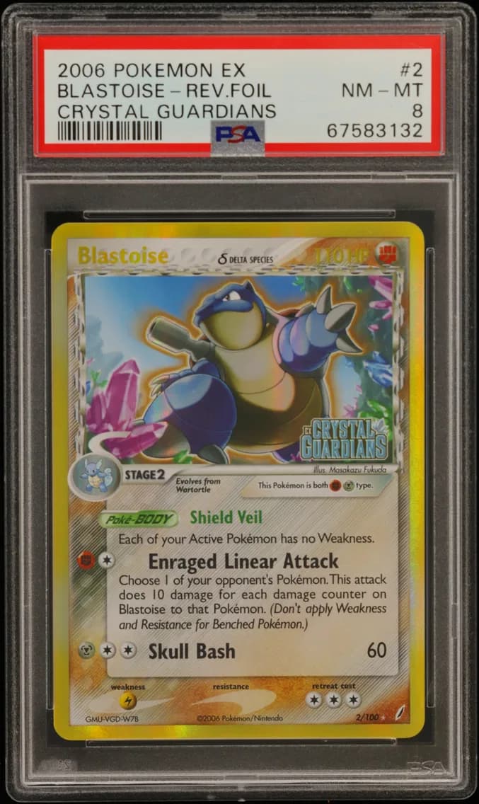 BLASTOISE-REV.FOIL, PSA 8