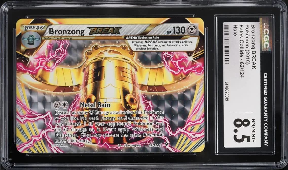 Pokemon XY Fates Collide Holo Bronzong BREAK #62, CGC 8.5