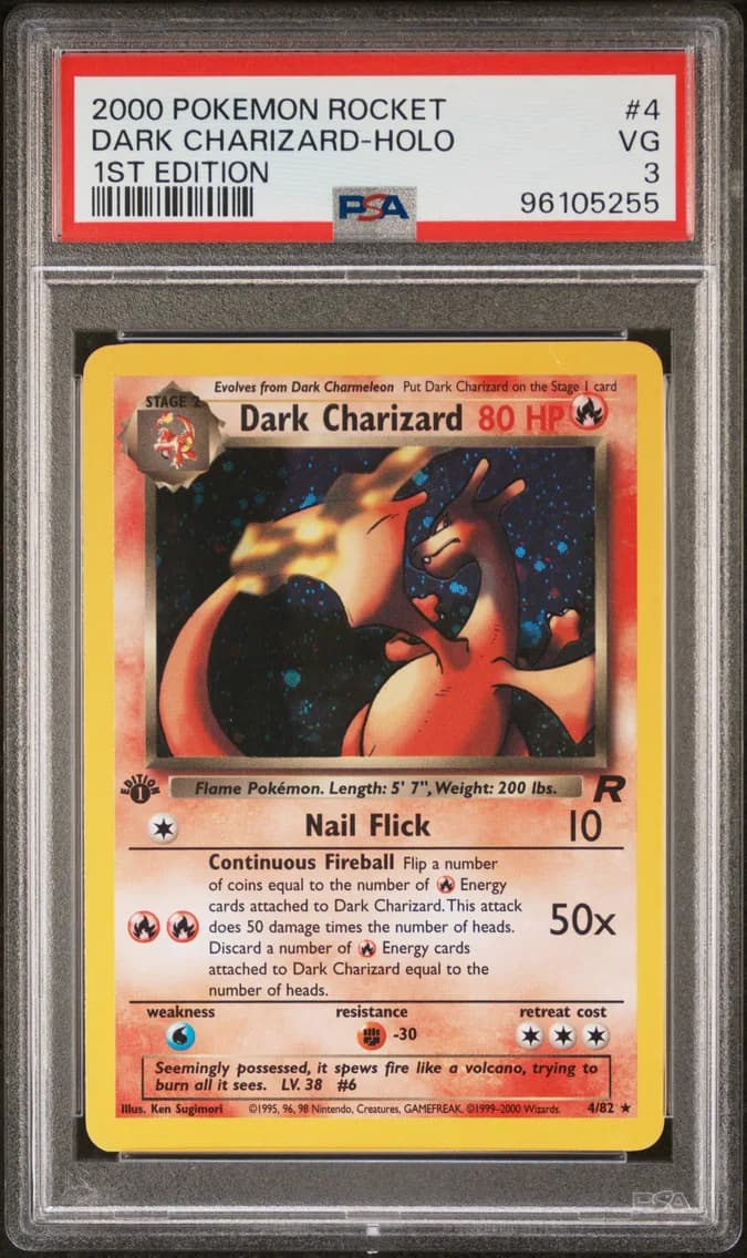 Dark Charizard-Holo 1st Edition, PSA 3