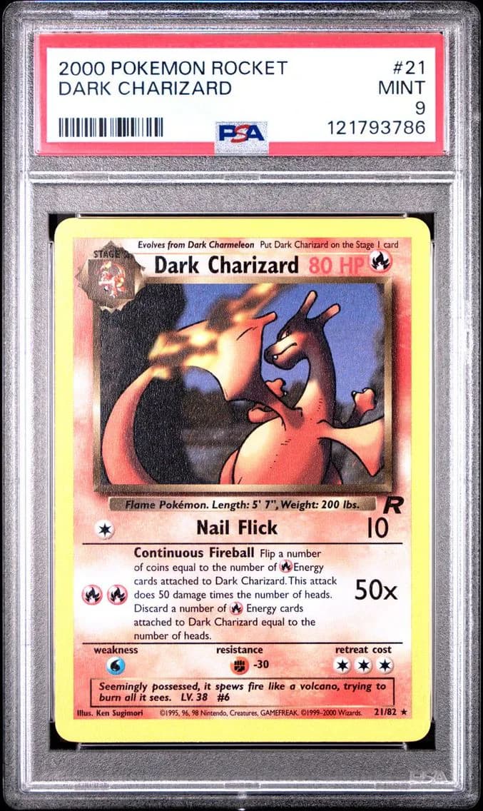 DARK CHARIZARD, PSA 9