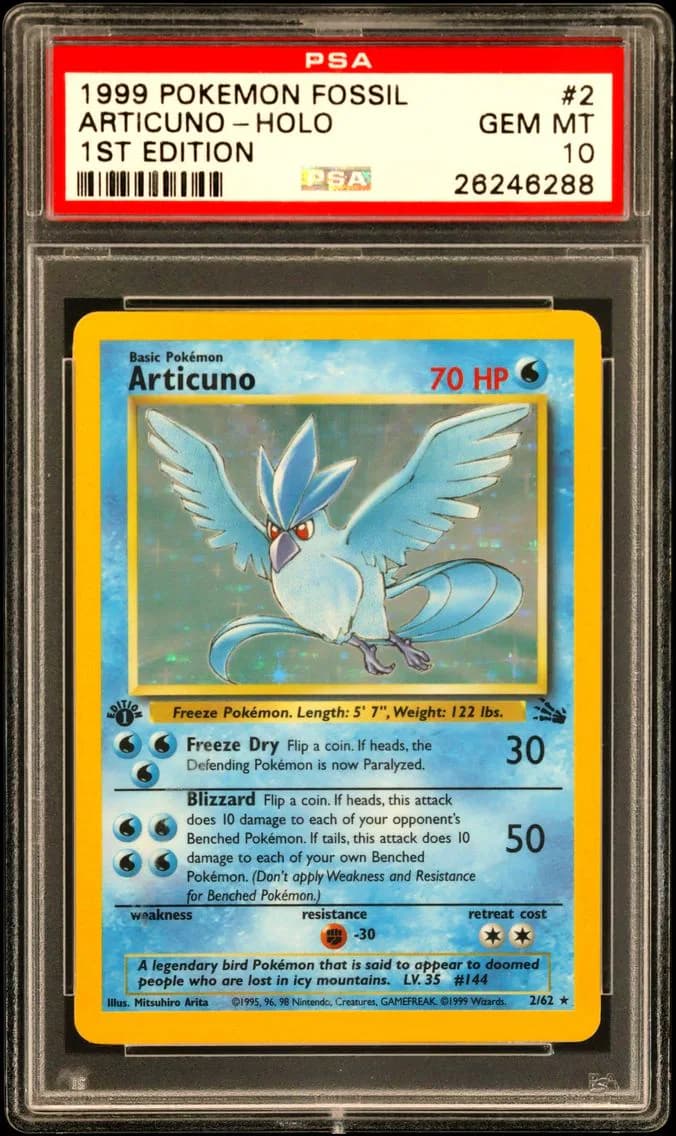 Articuno-Holo 1st Edition, PSA 10