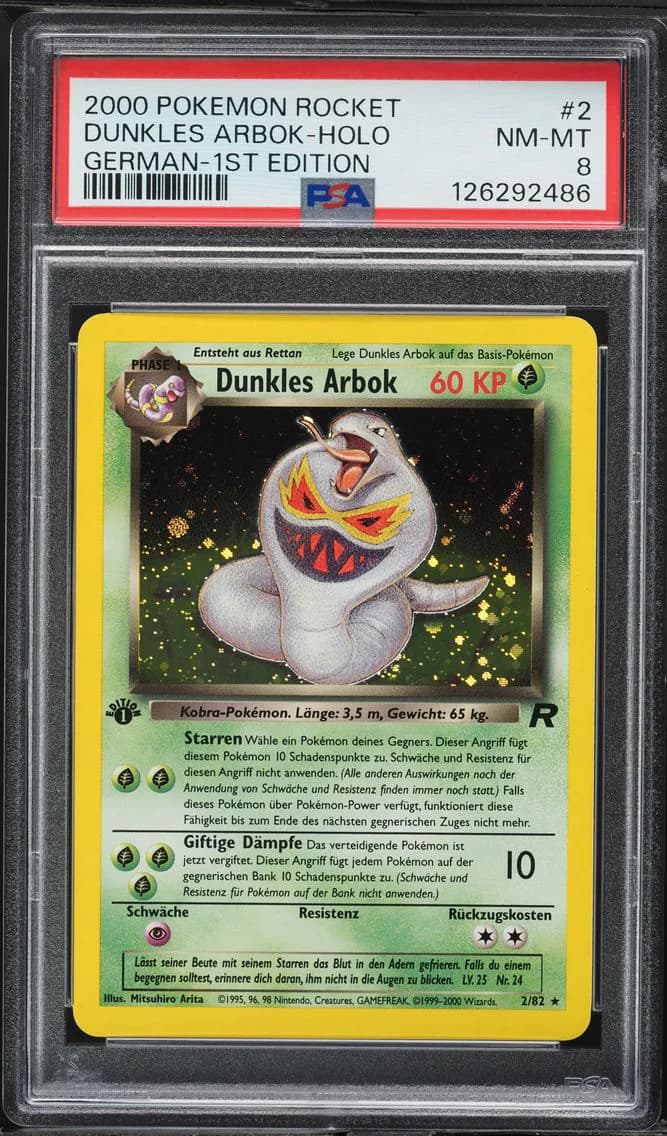 Dunkles Arbok-Holo, PSA 8