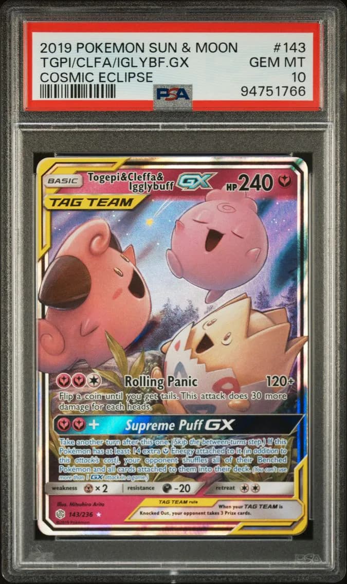Togepi & Cleffa & Igglybuff GX, PSA 10