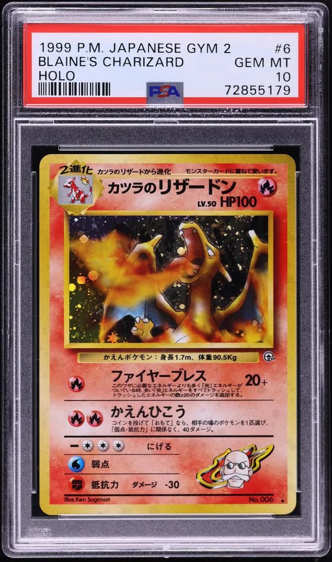Blaine's Charizard-Holo, PSA 10