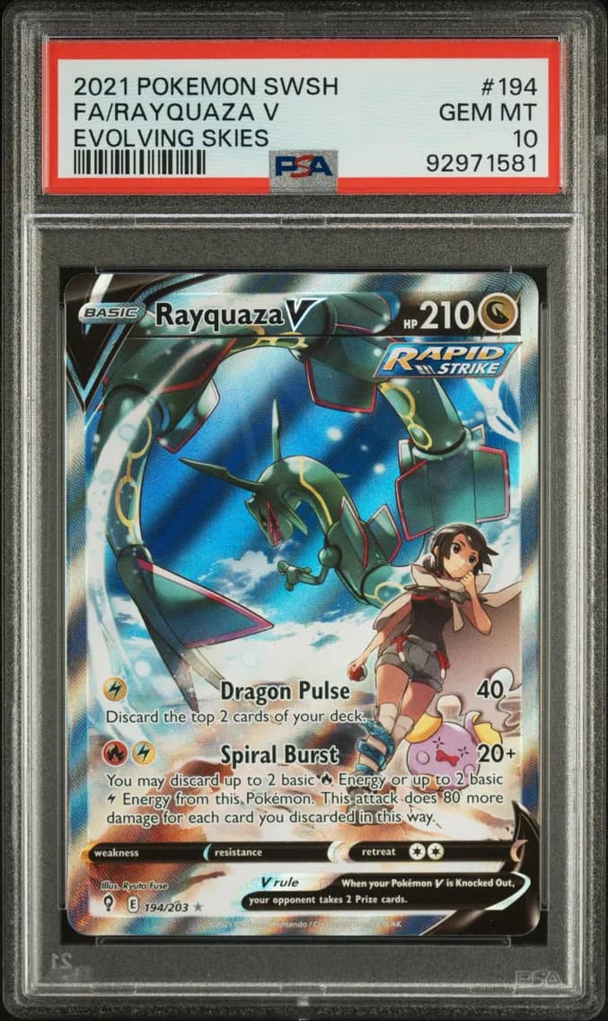 Full Art/Rayquaza V, PSA 10