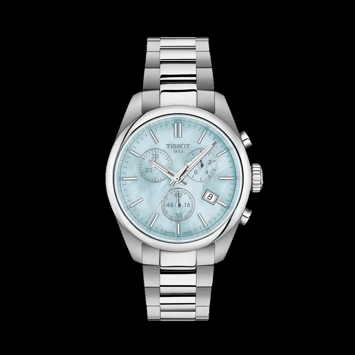 Tissot PR 100 Quartz Chronograph 36mm - Blue, Mother-of-Pearl on Bracelet, TEDDY BALDASSARRE 10