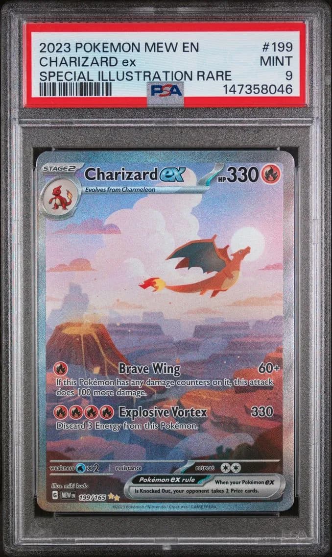 Charizard EX, PSA 9