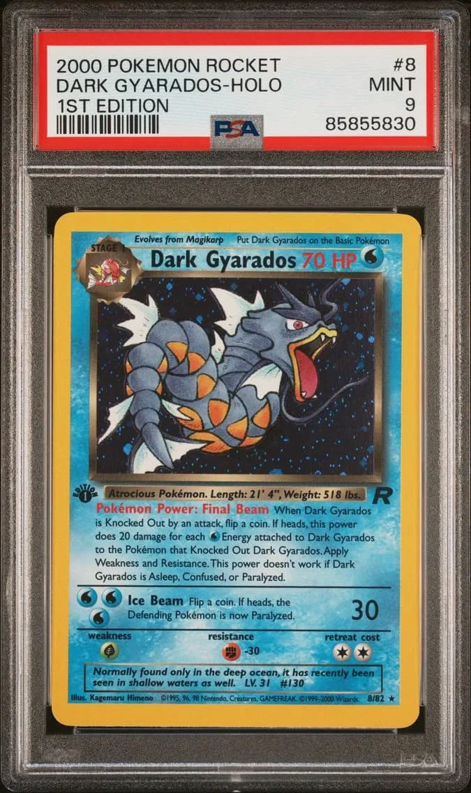 Dark Gyarados-Holo 1st Edition, PSA 9