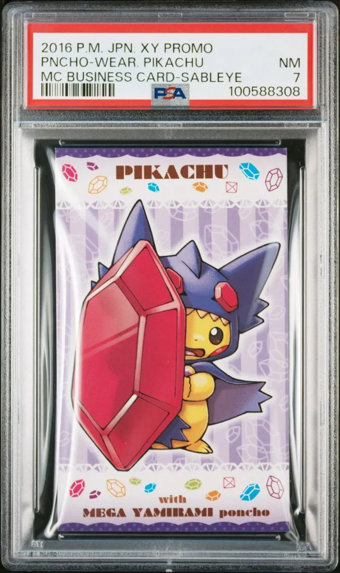 Poncho-Wearing Pikachu, PSA 7