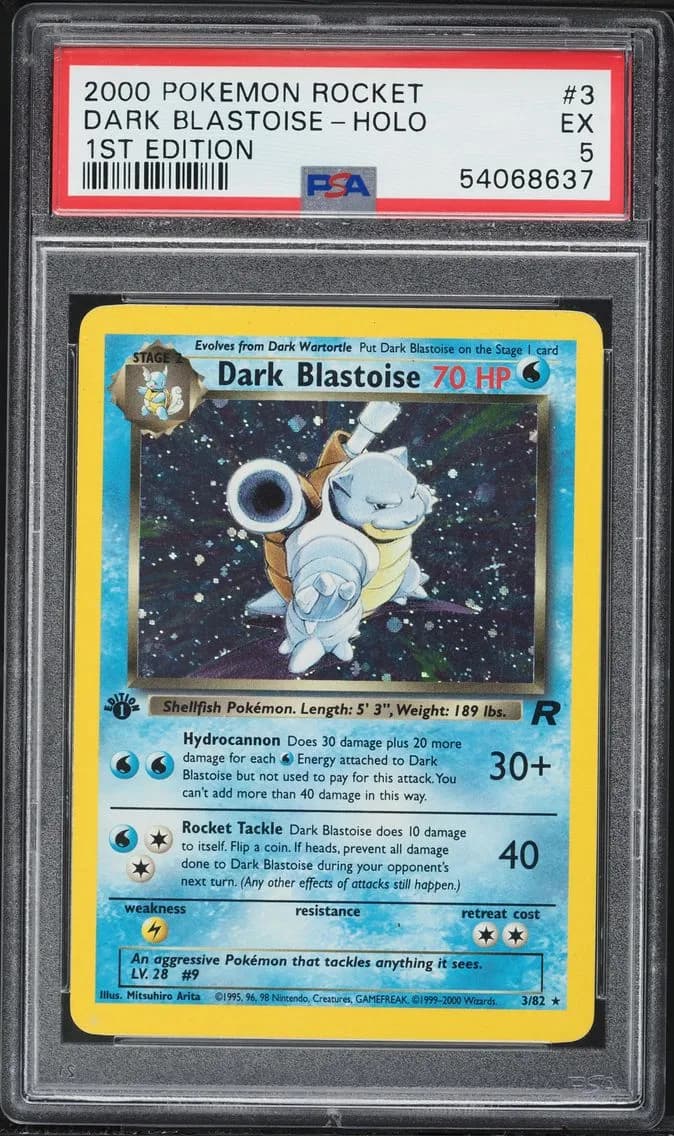 Dark Blastoise-Holo 1st Edition, PSA 5