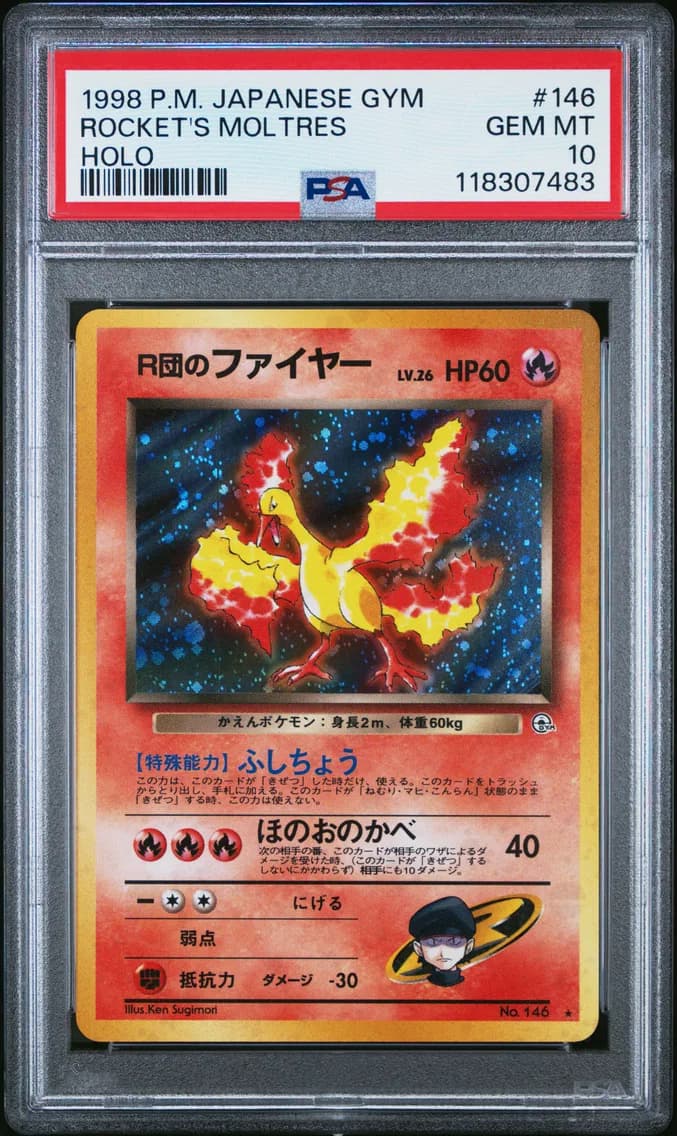 Rocket's Moltres-Holo, PSA 10