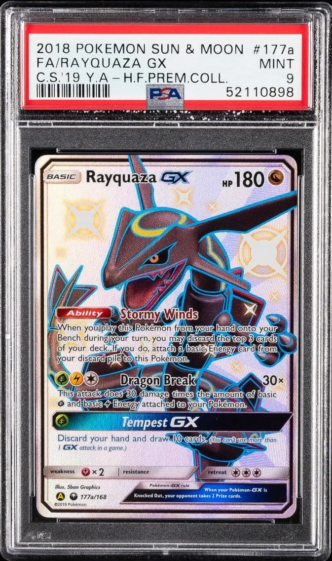 Full Art/Rayquaza GX, PSA 9
