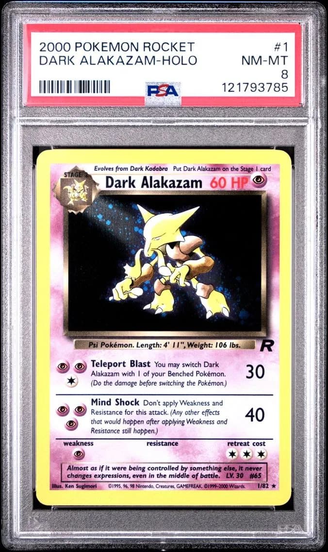 DARK ALAKAZAM-HOLO, PSA 8