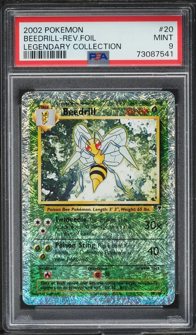 LEGENDARY COLLECTION REVERSE HOLO BEEDRILL, PSA 9