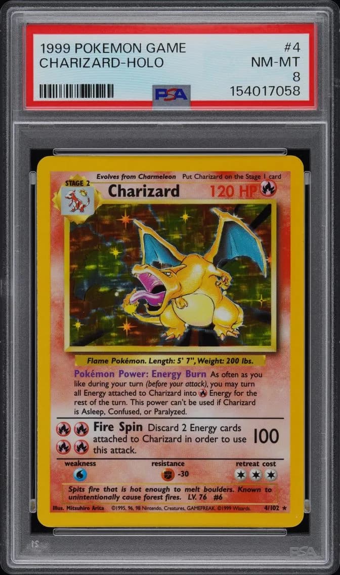 Charizard-Holo, PSA 8