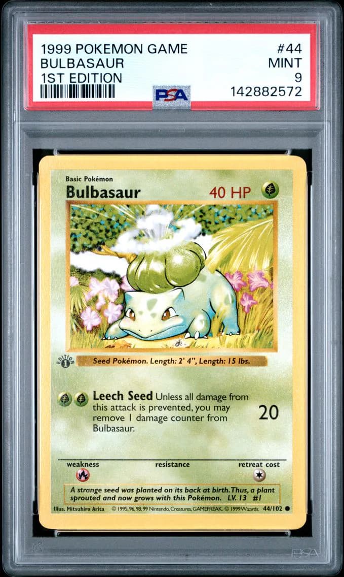 Bulbasaur 1st Edition, PSA 9