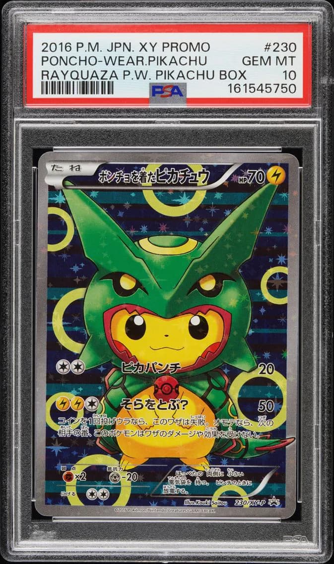 Poncho-Wearing Pikachu, PSA 10