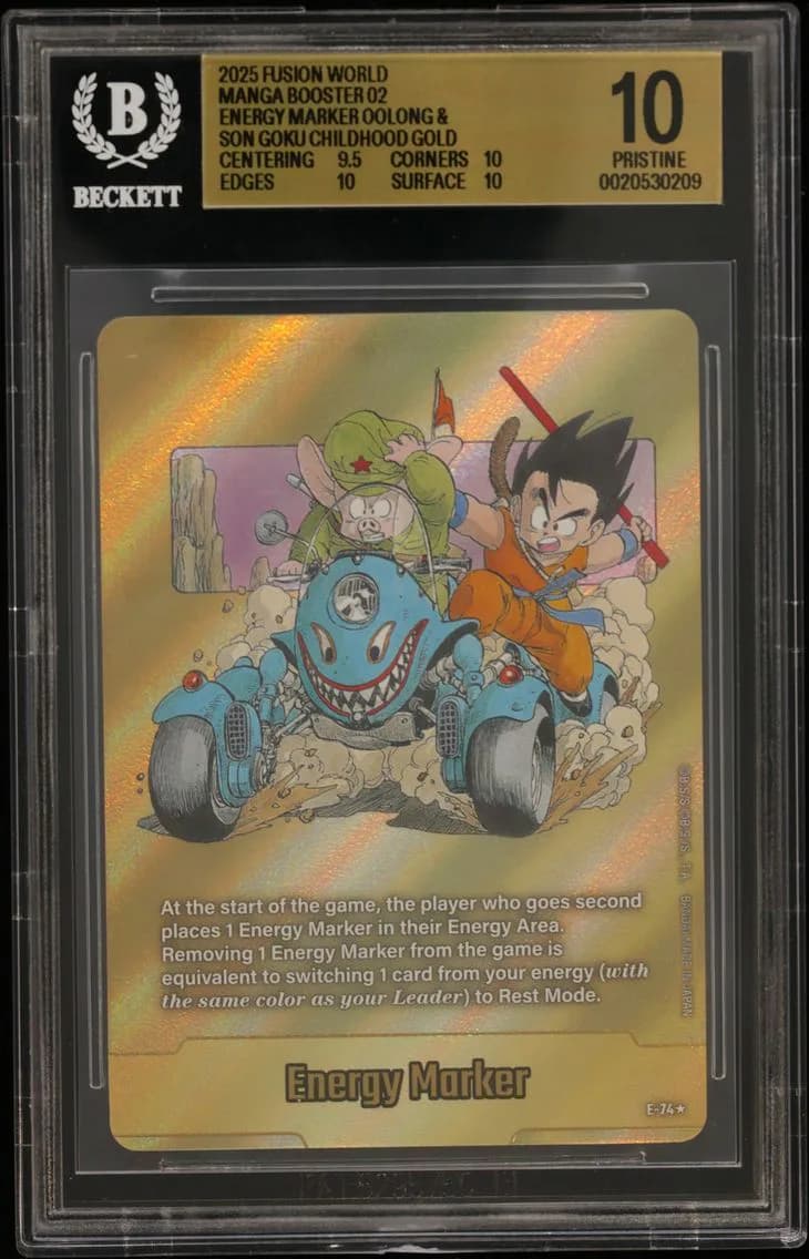 Energy Marker (Oolong & Son Goku : Childhood) GOLD BGS 10 Dragon Ball Super Card Game Fusion World Manga Booster 02, BGS 10