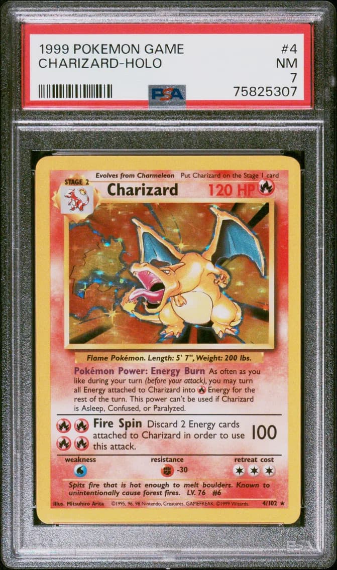Charizard-Holo, PSA 7