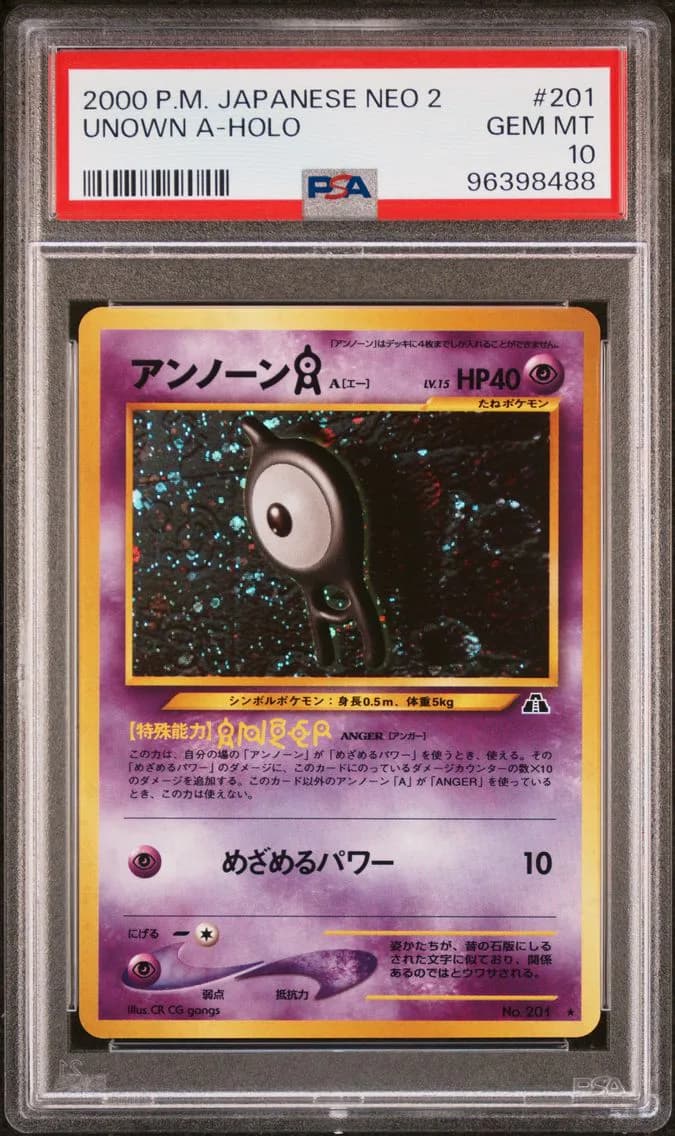 UNOWN A-HOLO, PSA 10