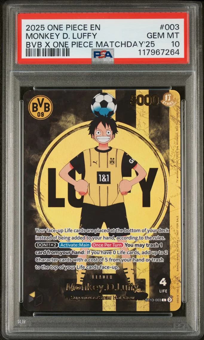 Monkey D. Luffy Bvb X One Piece Match Day 2025, PSA 10