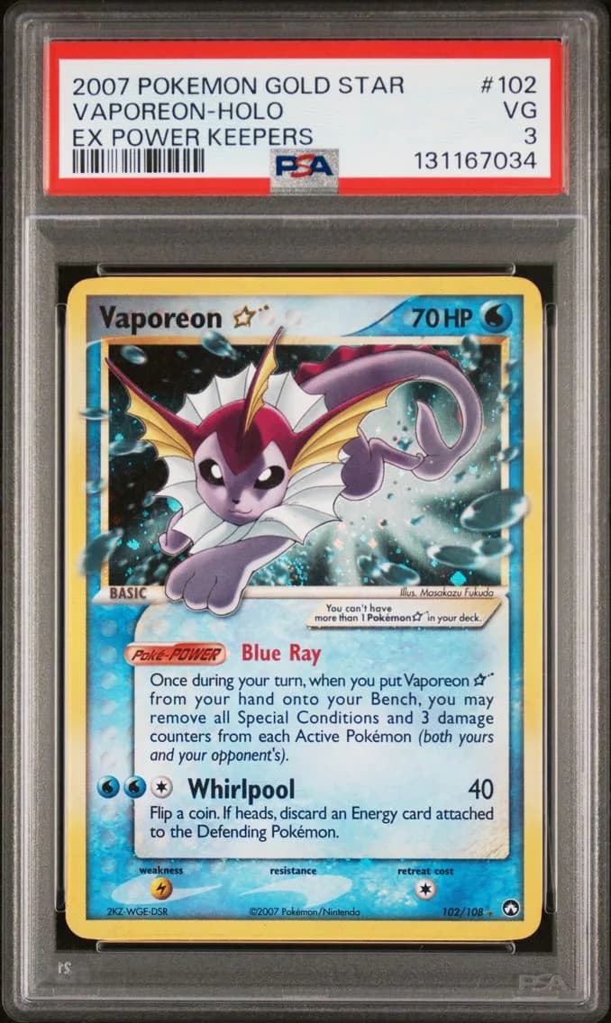 Vaporeon-Holo, PSA 3
