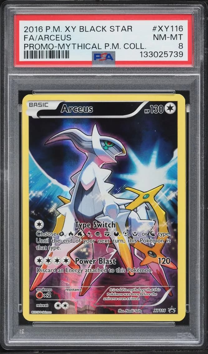 Pokemon XY Promo Mythical Collection Full Art Arceus #XY116, PSA 8