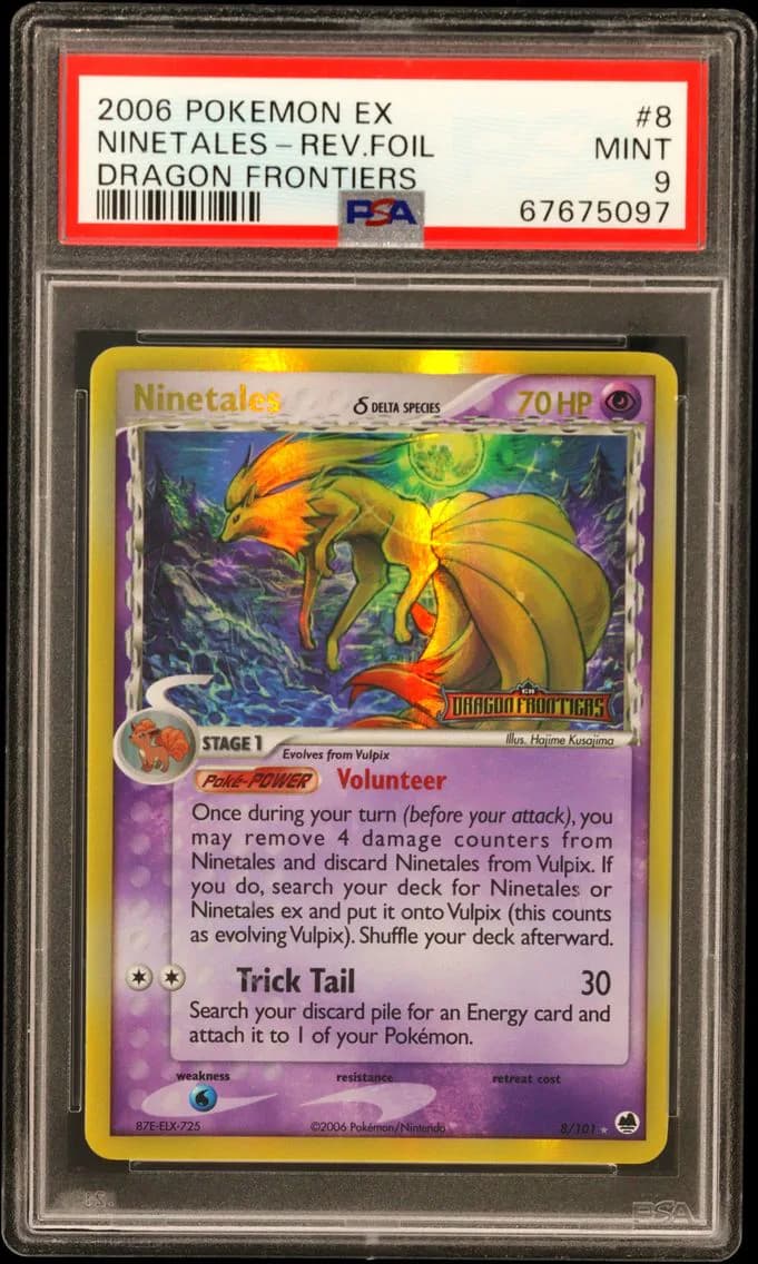 Ninetales-Reverse Foil, PSA 9