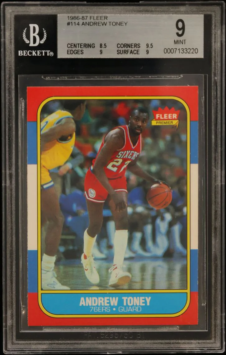 Andrew Toney BGS 9 Fleer, BGS 9