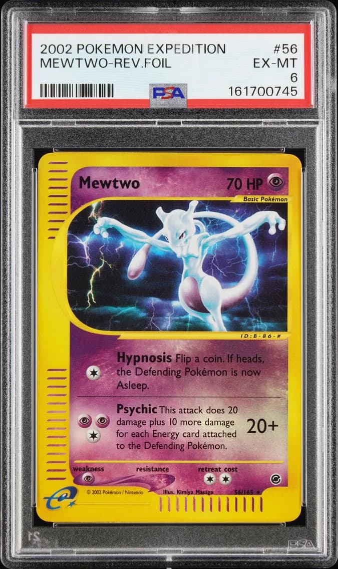 Mewtwo-Reverse Foil, PSA 6