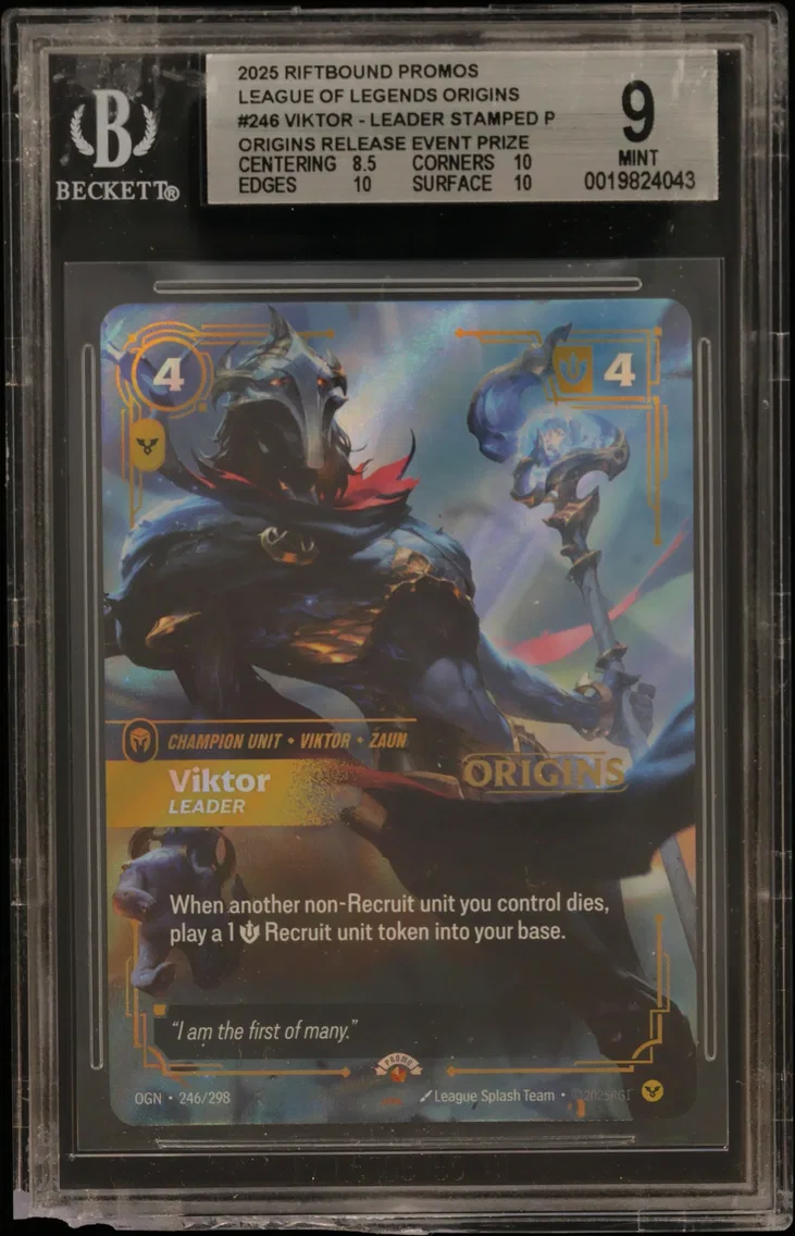 Viktor - Leader STAMP P/(Origins Release Event Prize Pack) BGS 9 Riftbound: League of Legends TCG Origins Promos, BGS 9
