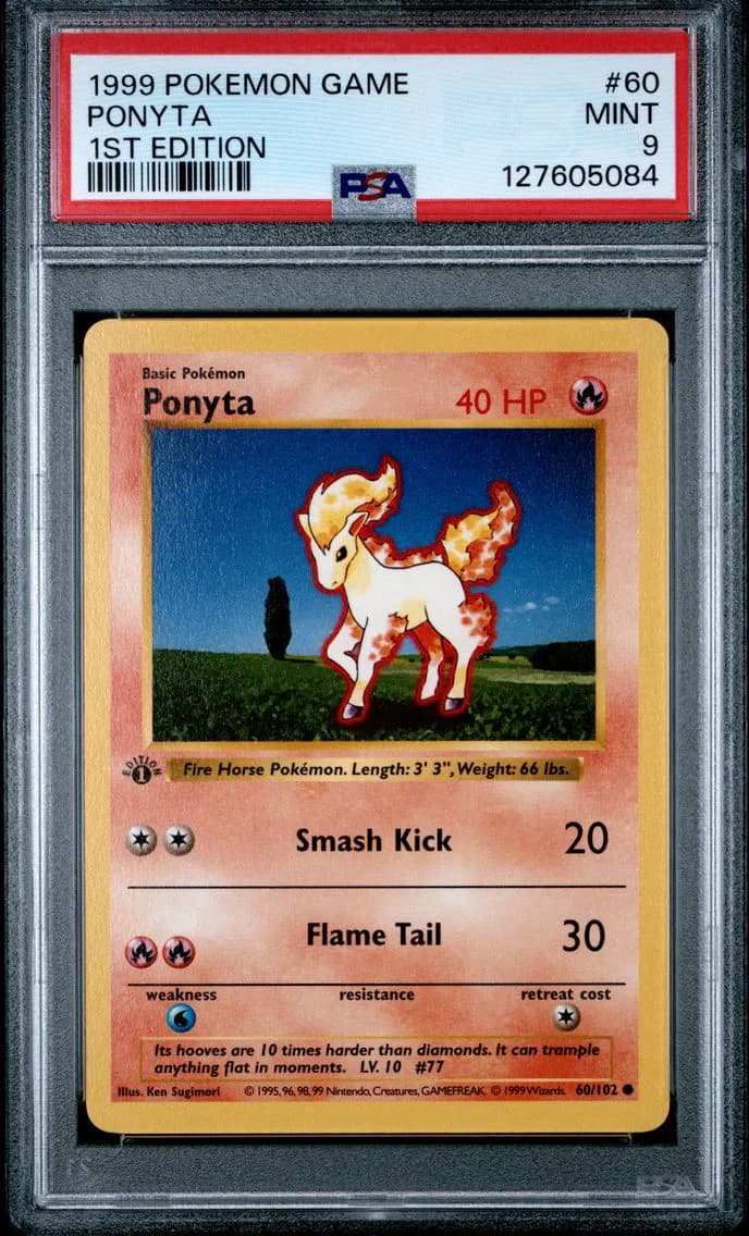 Ponyta 1st Edition, PSA 9
