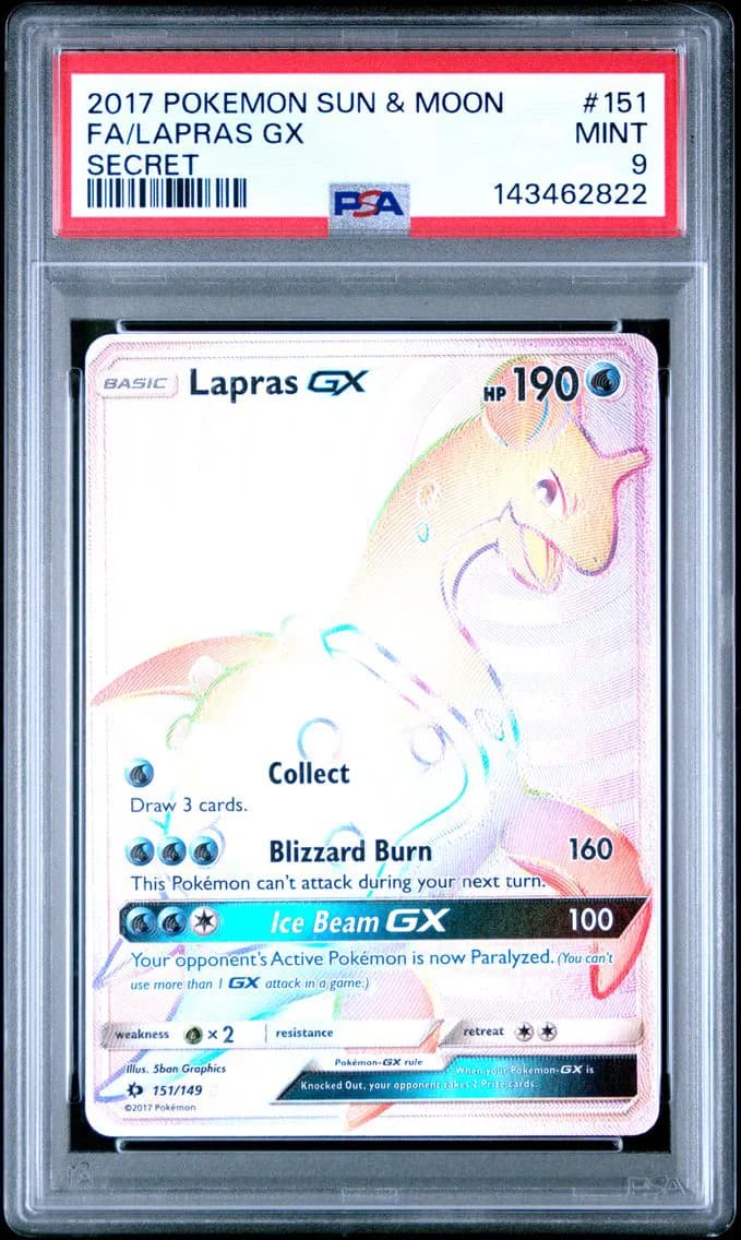 Full Art/Lapras GX, PSA 9