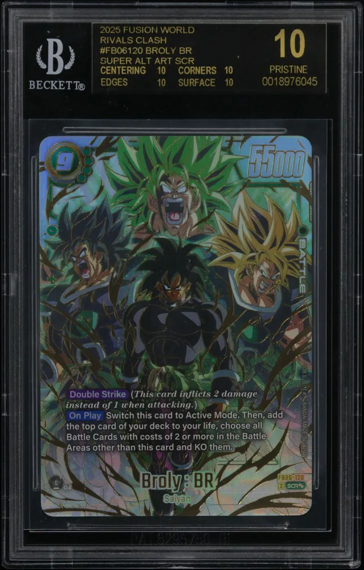 Broly : BR SUPER ALT ART SCR BGS 10 Dragon Ball Super Card Game Fusion World Rivals Clash, BGS 10