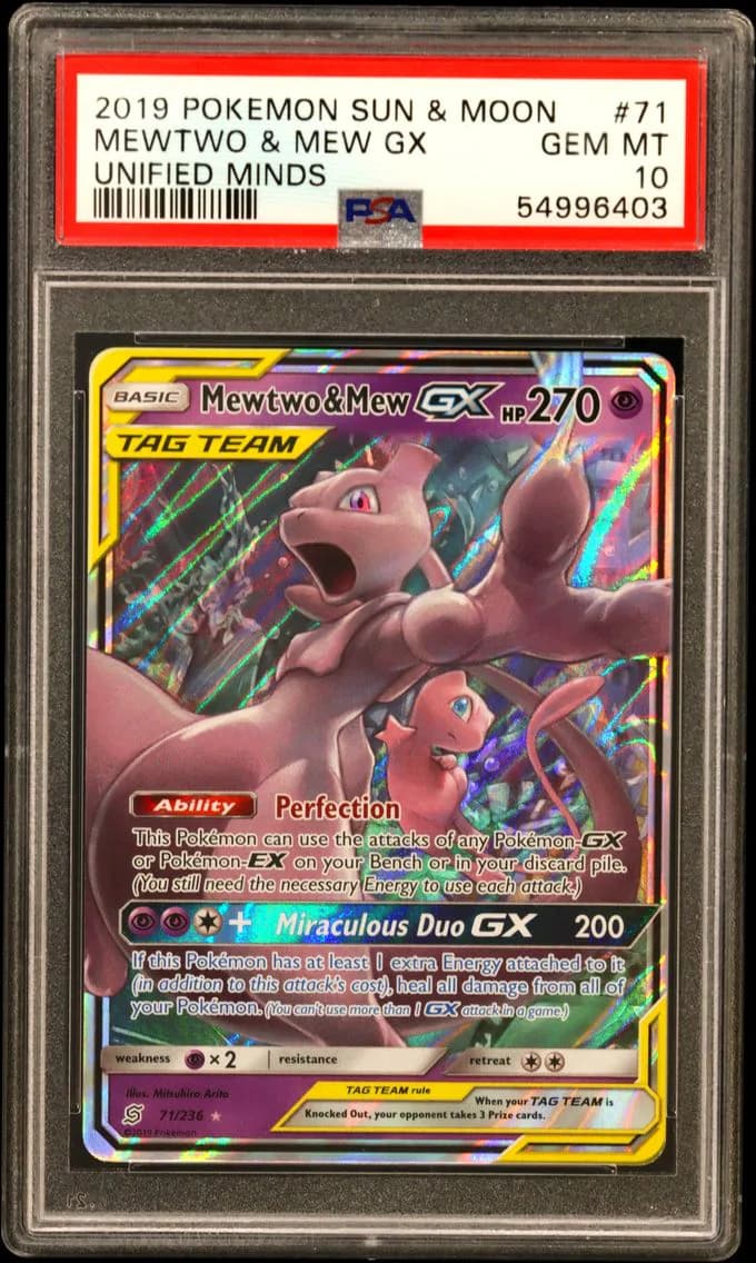 Mewtwo & Mew GX, PSA 10