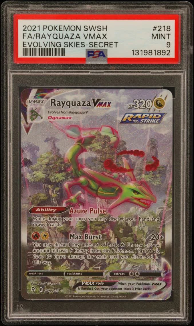 Full Art/Rayquaza Vmax, PSA 9