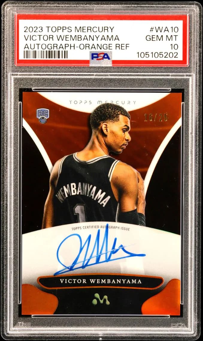 VICTOR WEMBANYAMA AUTOGRAPH-ORANGE REF, PSA 10