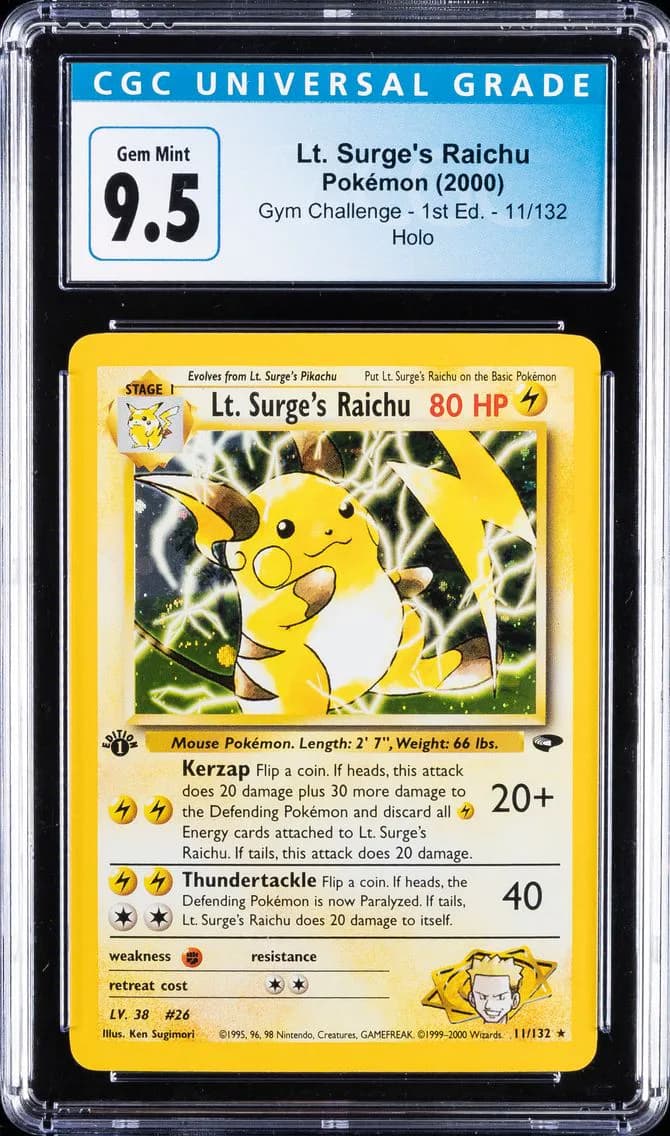 Lt. Surge's Raichu, CGC 9.5