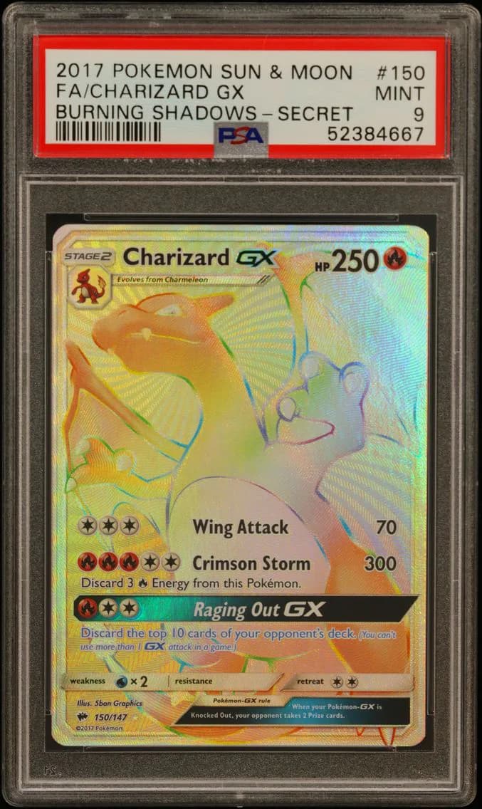 Full Art/Charizard GX, PSA 9