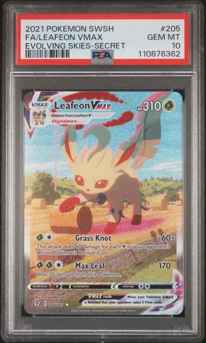 Full Art/Leafeon Vmax, PSA 10