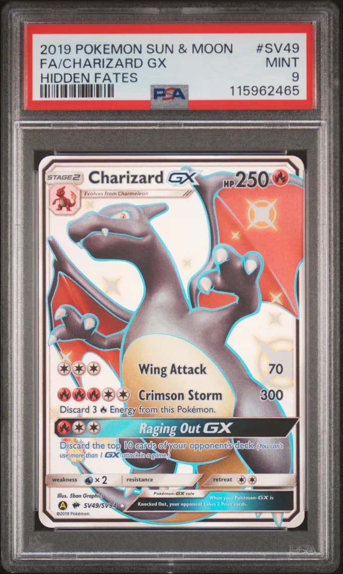 Full Art/Charizard GX, PSA 9